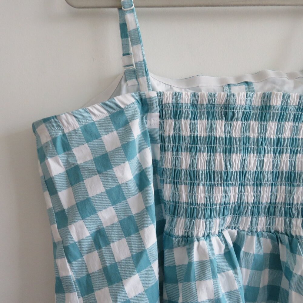 TORRID Fit And Flare Button Up Strapless Crop Top Jones Gingham Cloud Dancer NWT - Picture 11 of 15